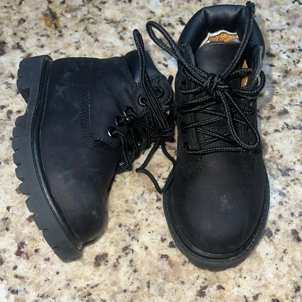 Timberland Kids Black Lace-Up Boots